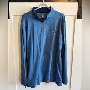 Rhoback Striped Performance Quarterzip - XXL - Navy/Blue